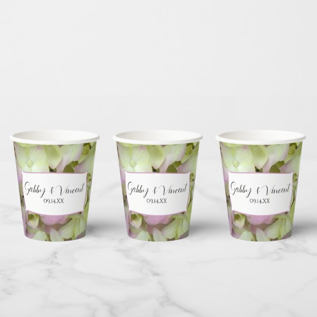Almost Pink Hydrangeas Wedding Paper Cups (Multi)