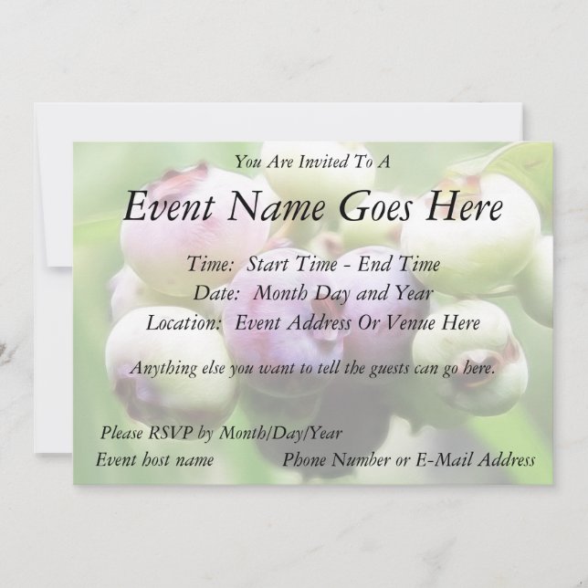 Almost Ripe - Blueberries Invitation (Front)