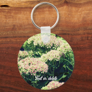 Almost Sedum Flower Personalized Key Ring