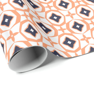Almost Shippo Orange and Navy Wrapping Paper