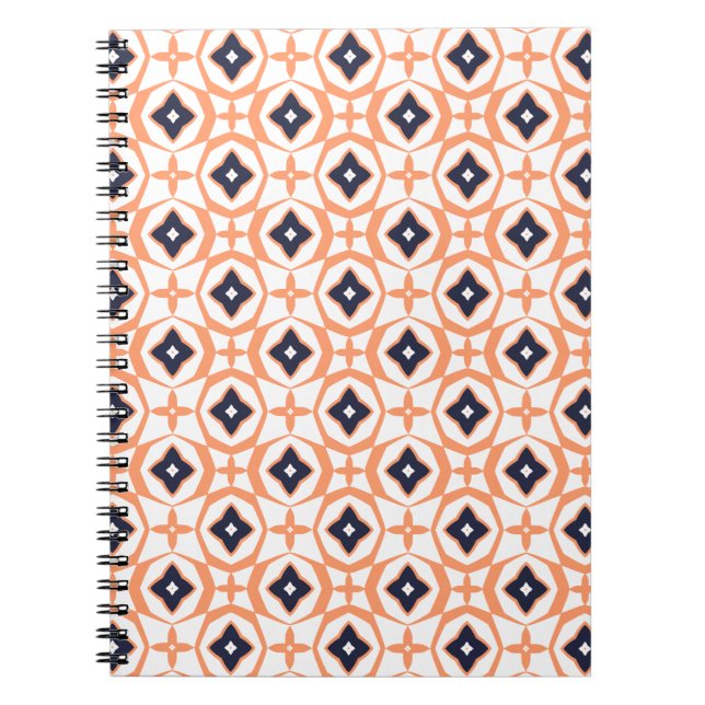 Almost Shippo Orange Geometric Spiral Notebook (Front)