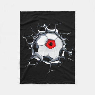 Alnia Soccer Fans Jersey Alnian Footll Cracked Wal Fleece Blanket
