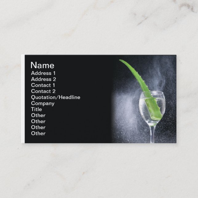 Aloe drink business card (Front)