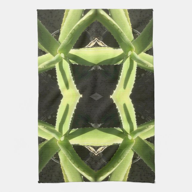 Aloe Pattern 3h Tea Towel (Vertical)