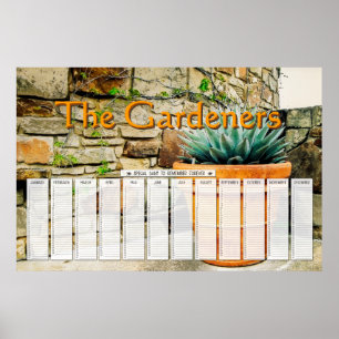 Aloe Plant Custom Special Days Calendar Poster