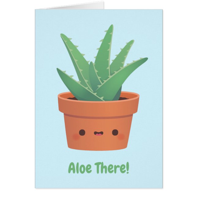 Aloe There, Hello There Funny Pun Greeting (Front)