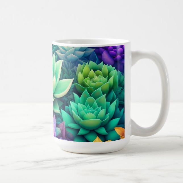 Aloe Vera and Succulents Collage  Coffee Mug (Right)