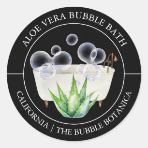 Aloe Vera Bubble Bath label