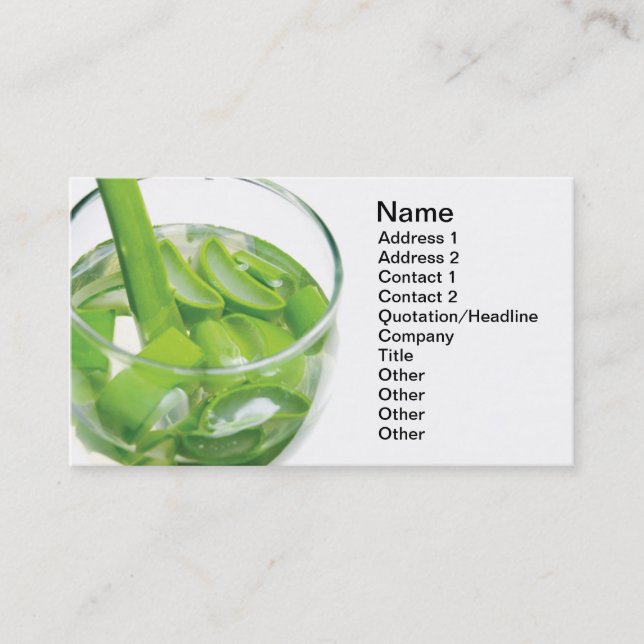 Aloe Vera cocktail Business Card (Front)