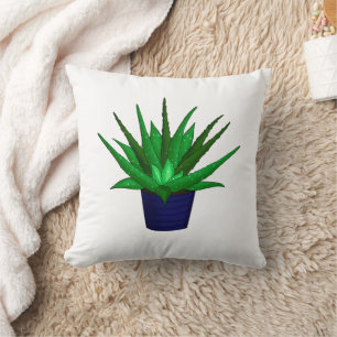 Aloe Vera Hand drawn Plant Cushion