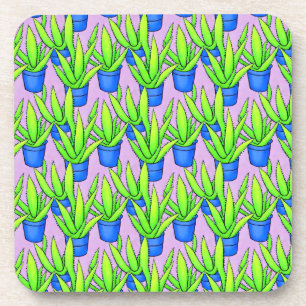 Aloe Vera Plants Pattern Coaster