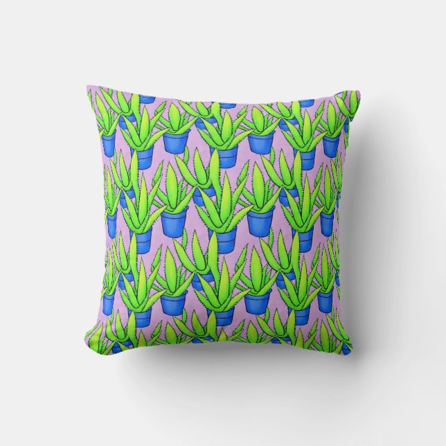 Aloe Vera Plants Pattern Cushion (Front)