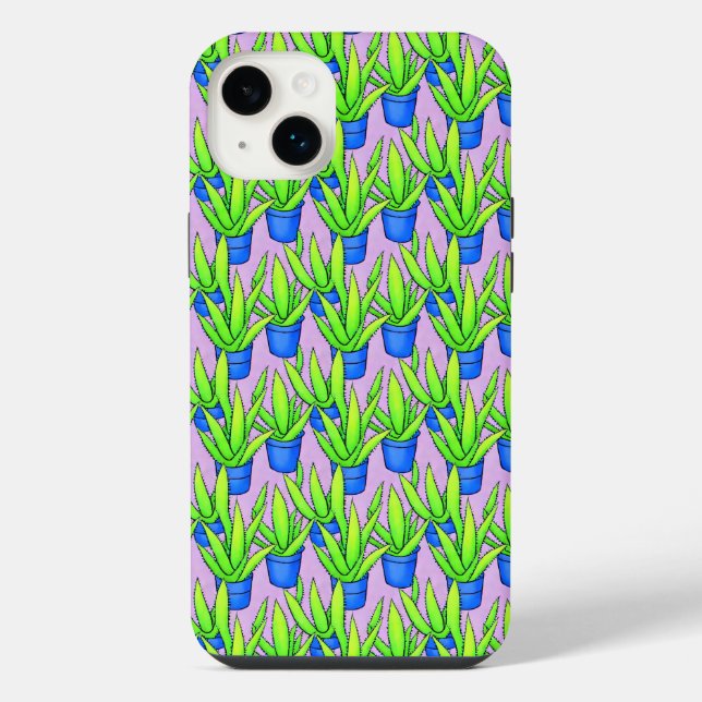 Aloe Vera Plants Pattern Textile iPhone Case (Back)