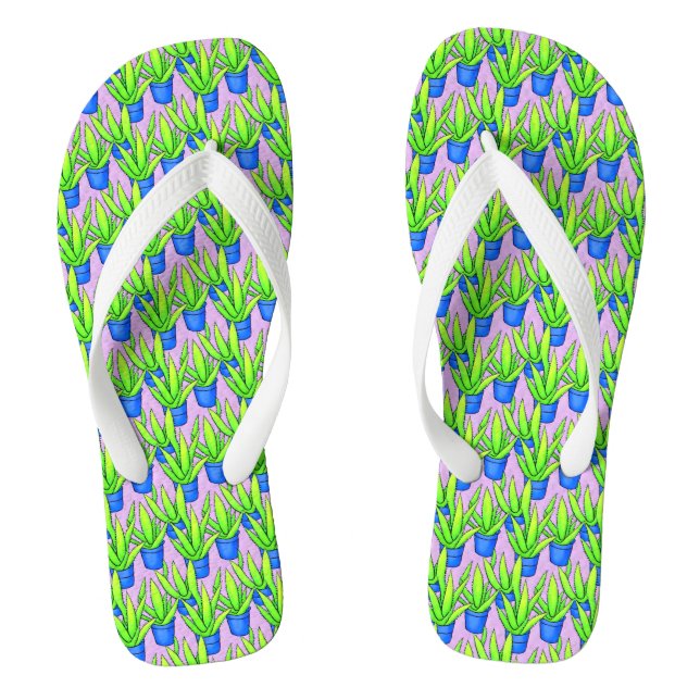 Aloe Vera Plants Pattern   Thongs (Footbed)