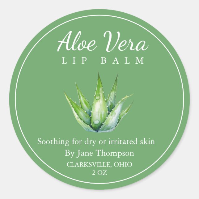 Aloe vera Salve / balm Label (Front)
