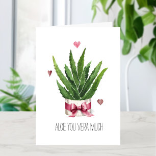 Aloe You Vera Much Love Pun Valentine's Day Card