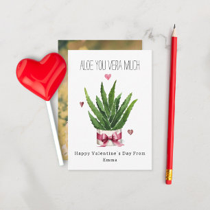 Aloe You Vera Much Photo Classroom Valentine Card