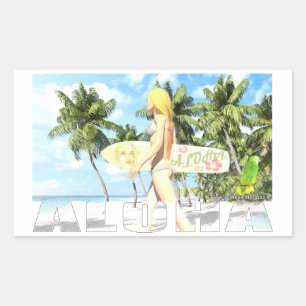 Aloha 01  rectangular sticker