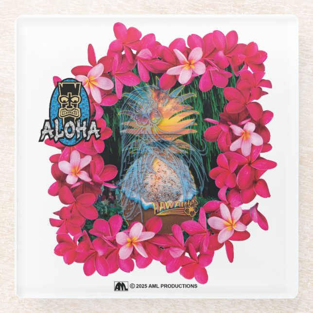 ALOHA 3 11 GLASS COASTER (Front)
