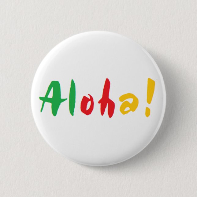 aloha 6 cm round badge (Front)