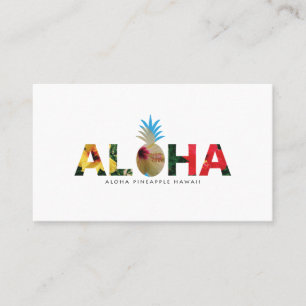 Aloha and pineapple　Hibiscus pictures Business Card