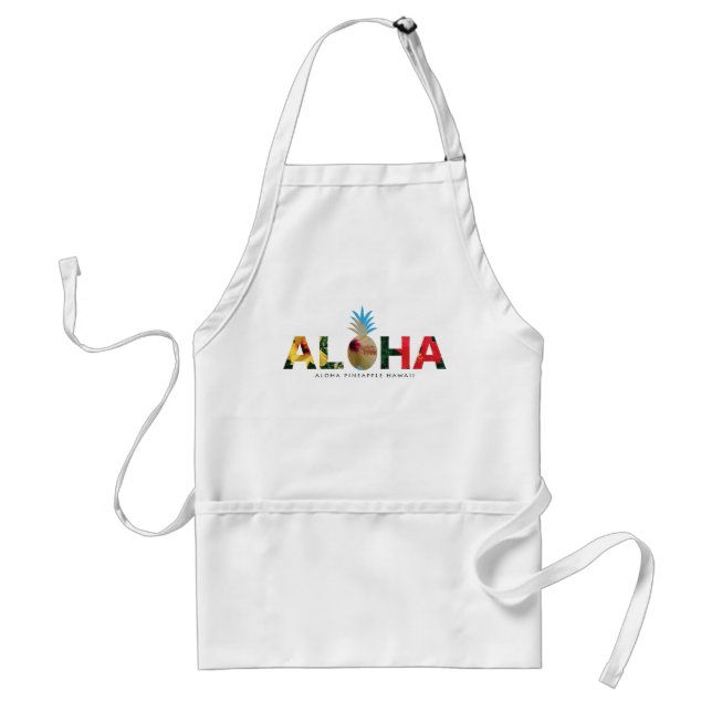 Aloha and pineapple　Hibiscus pictures Standard Apron (Front)
