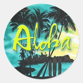 Aloha Aqua Sunset Sticker