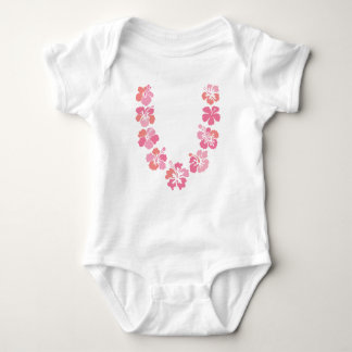 Aloha Baby Bodysuit: Coral Hibiscus Lei Baby Bodysuit
