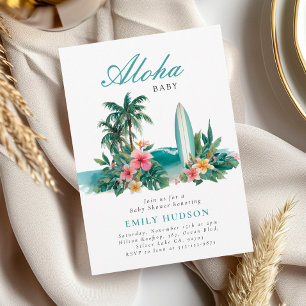 Aloha Baby Hawaiian Baby Shower Invitation