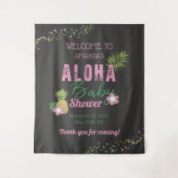 Aloha Baby Pink & Green Girl Baby Shower Welcome