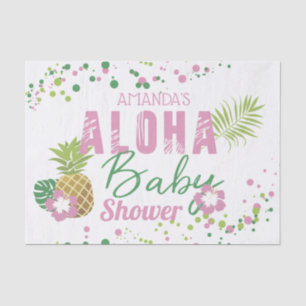 Aloha Baby Pink & Green Pineapple Baby Shower Tissue Paper