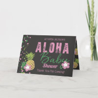 Aloha Baby Pink & Green Tropical Pineapple Photo