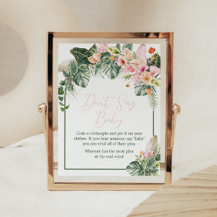 Aloha Baby Shower Don't Say Baby Poster