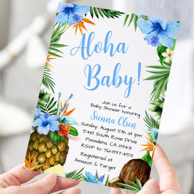 Aloha Baby Shower, Hawaiian Luau Invitation (Creator Uploaded)