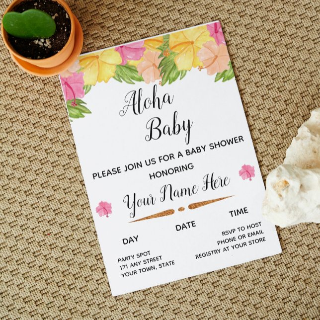 Aloha Baby Shower Invitation (Creator Uploaded)