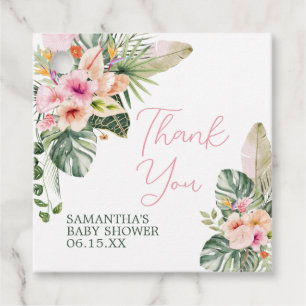 Aloha Baby Shower Square Favour Tags