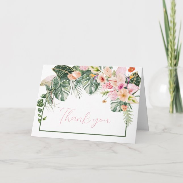 Aloha Baby Shower  Thank You Card (Front)