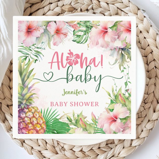 Aloha Baby Shower Tropical Luau Paper Napkins (Creator Uploaded)