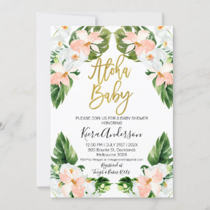 Aloha baby tropical baby shower invitation