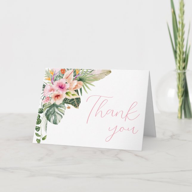 Aloha Baby Tropical Baby Shower  Thank You Card (Front)
