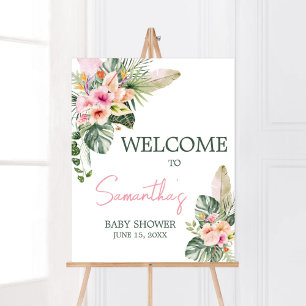 Aloha Baby Tropical Baby Shower Welcome  Poster