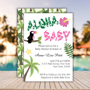 Aloha Baby Tropical Theme Baby Shower Invitation
