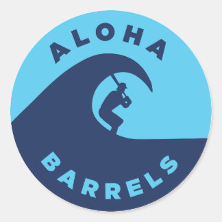 Aloha Barrels 2 Colour Circular Logo Classic Round Sticker