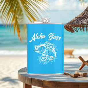 Aloha Bass-Hawaiian Light Blue Hip Flask