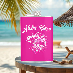 Aloha Bass-Hawaiian Pink Hip Flask