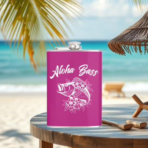 Aloha Bass-Hawaiian Pink Hip Flask