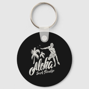 Aloha Beach Paradise Surf Surfing  Key Ring