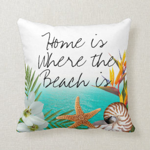 Aloha Beach Plumeria Frangipani Nautilus Cushion