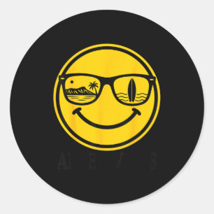 Aloha beach smile face hawaii surf ocean summer classic round sticker
