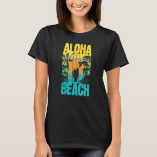Aloha Beach Summer Sunset Surfer Silhouette Men Wo T-Shirt